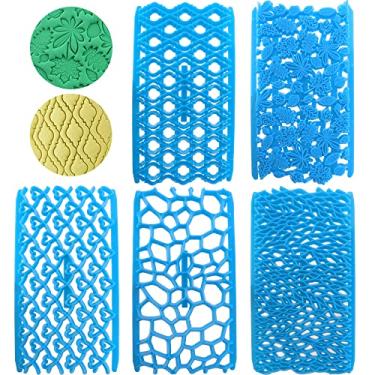 Imagem de HengKe 5 peças molde de gravação para fondant de bolo decoração de bolo fondant conjunto de moldes de impressão diferentes padrões fondant relevo molde de decoração de assar para bolo de fondant doce chocolate biscoito cupcake