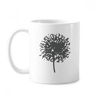 Imagem de Caneca de cerâmica com contorno de planta de flor de dente-de-leão cerâmica xícara de porcelana de café louça
