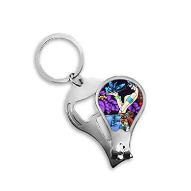 Imagem de Cortador de unhas feminino borboleta Romance Moonlight Tree cortador abridor chaveiro tesoura