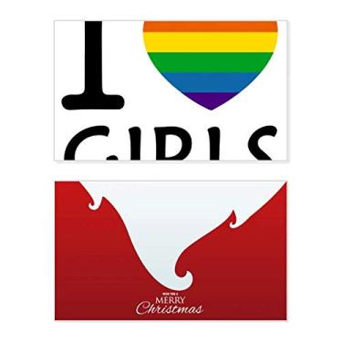 Imagem de Cartão de parabéns de Natal transgênero bissexuais coração LGBT feriado Feliz Natal carta mensagem