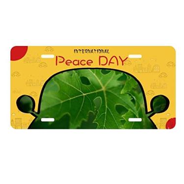 Imagem de DIYthinker Placa de licença de folha fresca imagem natureza placa de carro decoração dia da paz
