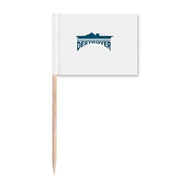 Imagem de Destroyers Strike Enemy Militarily bandeiras de palito de dente marcador, enfeite de festa