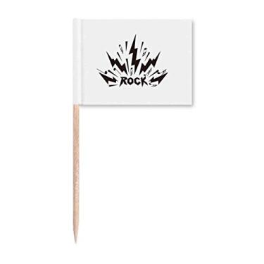 Imagem de Rock Roll Bursts Difuse Notes Bandeiras de palito de dente Topper Decoração de festa
