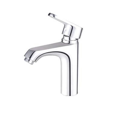 Imagem de LIDON Torneiras de banheiro Torneiras de latão torneira de banheiro quente e fria cromada 1 furo latão torneira do banheiro furo único latão torneira do banheiro, cromo B (cor: cromo A)