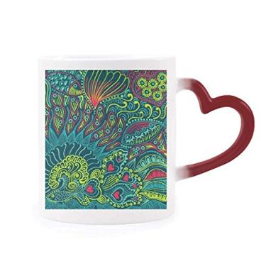 Imagem de Caneca sensível ao calor de Biologia de Terras Estrangeiras do Oceano Copo de grés que muda de cor vermelha