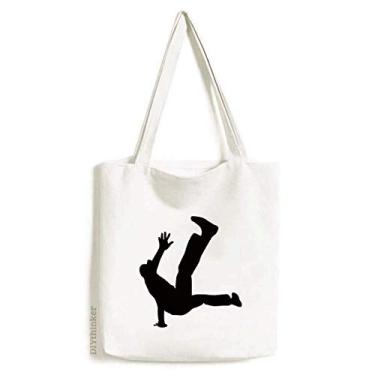 Imagem de Bolsa de lona esportiva hip hop sacola de compras casual de dança pulando