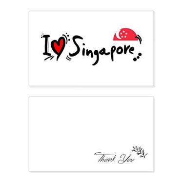Imagem de I Love Singapura Bandeira de Palavra Love Heart Ilustration Cartão de agradecimento Papel Aniversário Saudações Casamento Apreciação