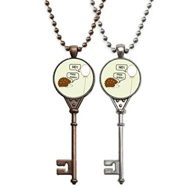 Imagem de OFFbb-USA Colar de chave de perfuração com balão de ouriço para decoração de casais