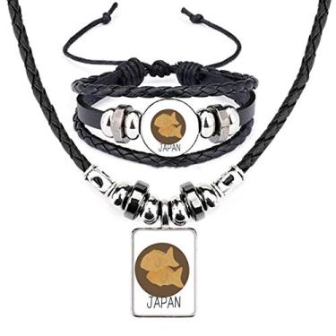 Imagem de Conjunto de joias de pulseira de couro tradicional japonês local petisco