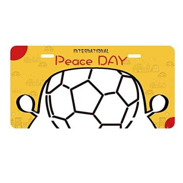 Imagem de DIYthinker Placa de licença branca preta futebol futebol futebol esporte carro decoração dia da paz