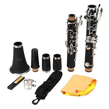 Imagem de JADPES Clarinete descendente Clarinete, 3 17 palhetas de clarinete descendente 2.5 2.0 3.5 chave Vandoren B tom com pano de limpeza Instrumentos de sopro de madeira preto plano