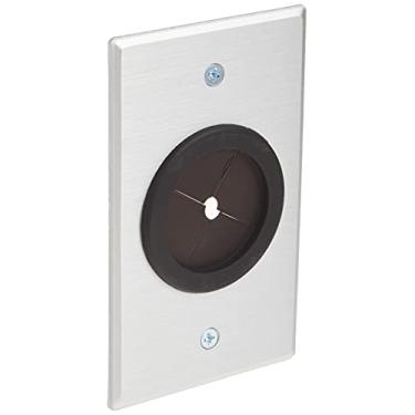 Imagem de C2G Legrand cabo de passagem com ilhós de borracha, placa de parede com ilhós, funciona como placa de parede, alumínio escovado, prata, 1 unidade, C2G 40489