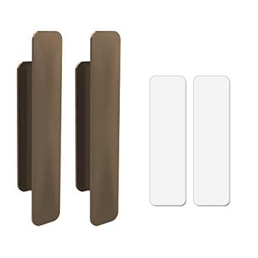 Imagem de Maçaneta de porta multiuso autoadesiva para casa Maçaneta retangular de vidro, gaveta de porta de vidro, janela deslizante, ferramentas auxiliares de móveis, café