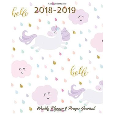 Imagem de 2018-2019 Weekly Planner & Prayer Journal: Cute Unicorn: Christian Planner & Weekly Prayer Journal: 2018 Weekly & Monthly Planner, Agenda, Schedule, ... 2018 - December 2019.Portable 7.5 X 9.25.
