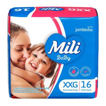 Imagem de Fralda Mili Baby Tamanho XXG Pacote Jumbinho 16 Unidades