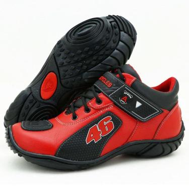 Imagem de TENIS CASUAL URBANO TREKKING COURO 401 KM VERMELHO-Unissex