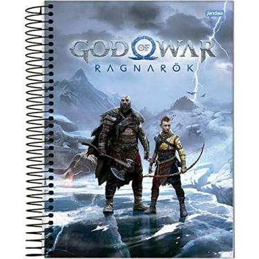 Imagem de Kit de Cadernos, Jandaia, Universitário, 10 Matérias, Capa Dura, God Of War, 160 Folhas, Pacote com 4