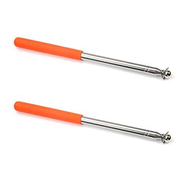 Imagem de Bettomshin 2 peças, ponteiro laranja de 1,22 m para sala de aula, mastro de bandeira guia de aço inoxidável, apresentação de escritório, bastão retrátil, guias de turismo de ponteiro de ensino