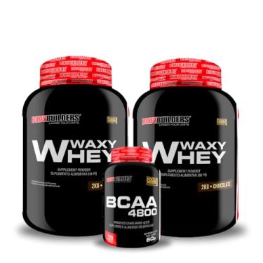 Imagem de Kit 2x Waxy Whey 2kg + BCAA 4800 120 Caps - BODYBUILDERS (Médio, Chocolate)