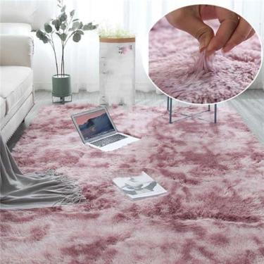 Imagem de Tapete macio e macio verde para sala de estar Tapetes grandes e peludos Tapete infantil Tapete infantil felpudo para quarto de berçário, tapete rosa roxo, 120 x 160 cm