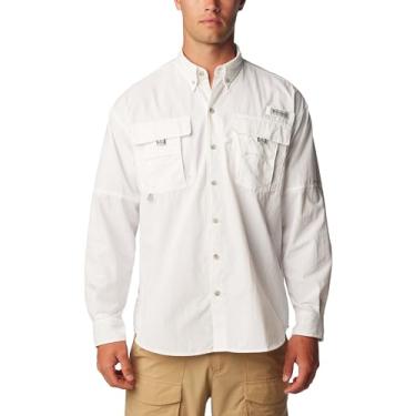 Imagem de Columbia Camisa masculina de manga comprida PFG Bahama II, branca, pequena