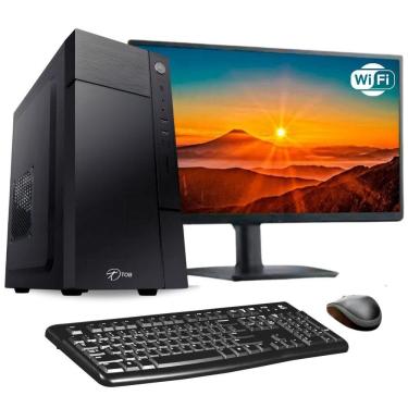 Imagem de Computador Completo TOB Intel Core i7 10700f com Wi-Fi SSD 480GB Memória 16GB VGA 1GB Windows 10 Pro Trial+Teclado e Mouse +Monitor 21.5