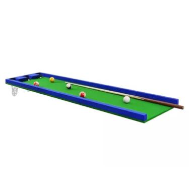 Imagem de Mesa De Bilhar Portátil, Mesa De Prática De Piscina Em Miniatura Com Pernas Dobráveis, Para Sala De Estar Iniciante (Color : Blue1, Size : 2x0.5m/6.56x1.64ft)
