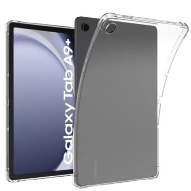 Imagem de Zeking Capa para Samsung Galaxy Tab A9 Plus 27.9 cm SM-X210/X215/X216, capa traseira de TPU transparente ultra transparente macia e flexível para Galaxy Tab A9 Plus, transparente