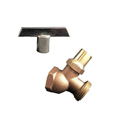 Imagem de EZ-FLUID Babador de mangueira de latão sem torção FIP X 3/10.2 cm MHT com chave solta, válvula de desligamento de torneira de jardim externo resistente (1 pacote)