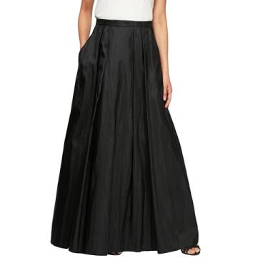 Imagem de Alex Evenings Saia maxi feminina formal de comprimento total, Tafetá preto, M