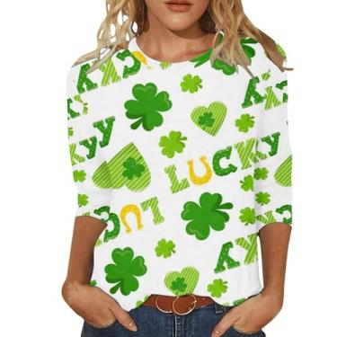 Imagem de Camiseta feminina de São Patrício Shamrock Lucky camisetas túnica verde festival irlandês, Laranja, M
