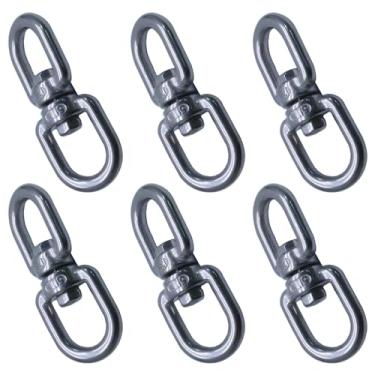 Imagem de Seimneire 6 peças de gancho giratório de aço inoxidável M5 de extremidade dupla, conector de anel giratório olho a olho confiável, gancho giratório de plantas para redes marinhas, balanços de árvore