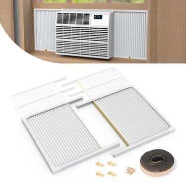 Imagem de BJADE'S Painéis laterais de ar condicionado de janela com tamanho de moldura ajustável, adequado para diferentes unidades AC de 14.000 a 22.000 Btu, kit de vedação de painel lateral AC, kit de
