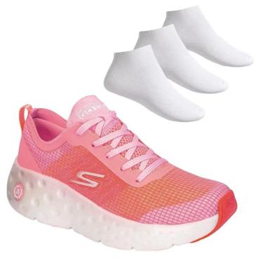 Imagem de Kit Tênis Skechers Max Cushioning Feminino + 3 Pa-Feminino