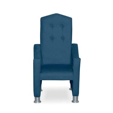 Imagem de Mini Cadeira Poltrona Infantil Troninho Decorativa Suede Azul Marinho