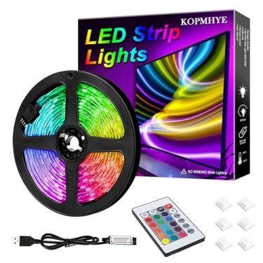 Imagem de 3M RGB Lâmpadas de LED IP65, fundo de TV USB colorido à prova d'água com controle remoto, 16 cores que mudam 180 5050 LEDs, iluminação de bits, para HDTV, 10ft Multfor TV PC Laptop Background Lighting, Home Movie Theater