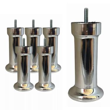 Imagem de Kit 6 Pés Fixos Para Cama Box ou Baú Casal Cromado