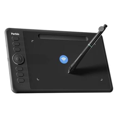 Imagem de Parblo Intangbo SW Tablet de desenho sem fio, 7 x 10 cm, 6 teclas personalizadas, tablets gráficos digitais com níveis de pressão 16384, caneta sem bateria S01 compatível com Windows/Mac/Android-Preto