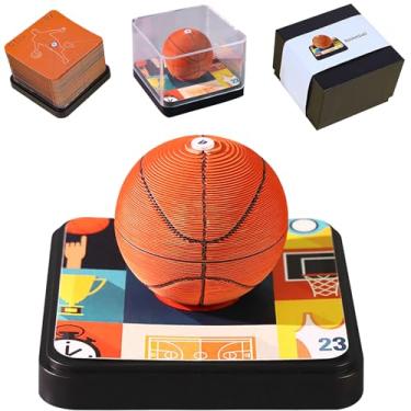 Imagem de Calendário de arte 3D 2025 - Bloco de notas rasgável e escultura de papel, ornamento de mesa para fãs de basquete/futebol, colegas e amigos - Presentes criativos exclusivos (basquete)