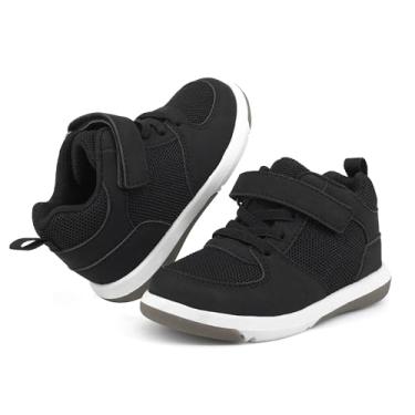 Imagem de SKYWHEEL Sapato feminino de uniforme escolar Mary Jane Sapatilha, Tênis preto 301 para meninas pequenas, 5 Toddler