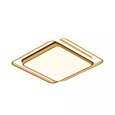 Imagem de Plafon Led Hoop Quadrado 72w Multicolor Bivolt Dourado