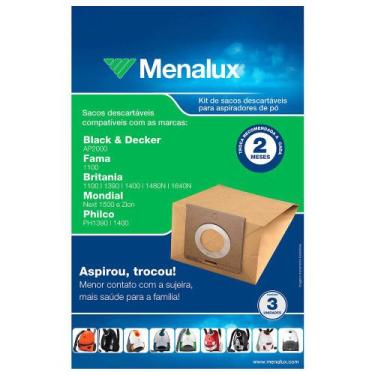 Imagem de Kit c/ 3 Sacos Para Aspirador De Pó Menalux P/ BD, Britania, Philco, M