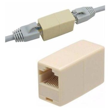 Imagem de Emenda RJ45 Fêmea X Fêmea - Extensão Cabo De Rede 8 Vias - TechBrasil