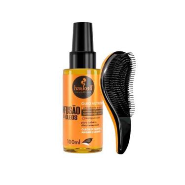 Imagem de Kit Óleo Nutritivo Haskell Infusão de Óleos Umectante Antifrizz +Escov