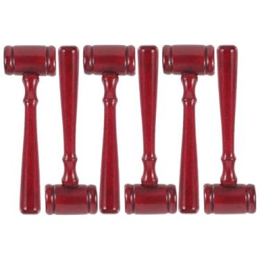 Imagem de Kellegour Pacote com 6 mini martelos de juiz, martelo de madeira, martelos de leilão de juiz, presentes artesanais exclusivos para festa de cosplay de Halloween