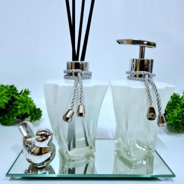 Imagem de Kit Lavabo, Difusor, Saboneteira E Bandeja, Elegance 220 Ml - R&A, Ele