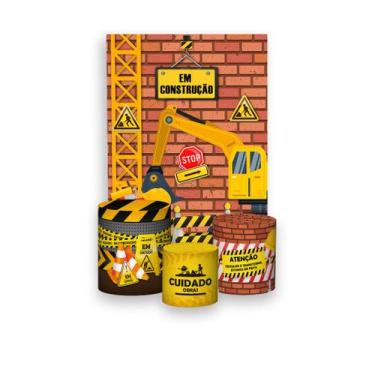 Imagem de Painel De Festa Vertical 1,50 x 2,20 + Trio De Capas Cilindro - Constr