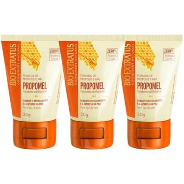 Imagem de Kit 3 Pomada Propomel Própolis e Mel 30g Bio Extratus - BIOEXTRATUS