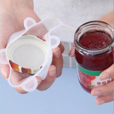 Imagem de 6pçs Tampas De Silicone Elásticas/Reutilizáveis Para Alimentos Frescos