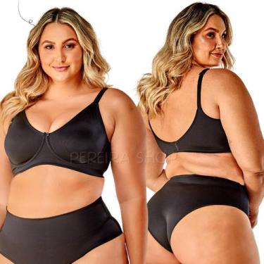 Imagem de Sutiã Sutian Soutien Plus Size Sem Bojo Com Aro Aplicado Laterais Larg